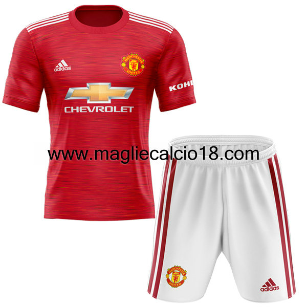 prima divisa maglia Manchester United bambino 2020-2021